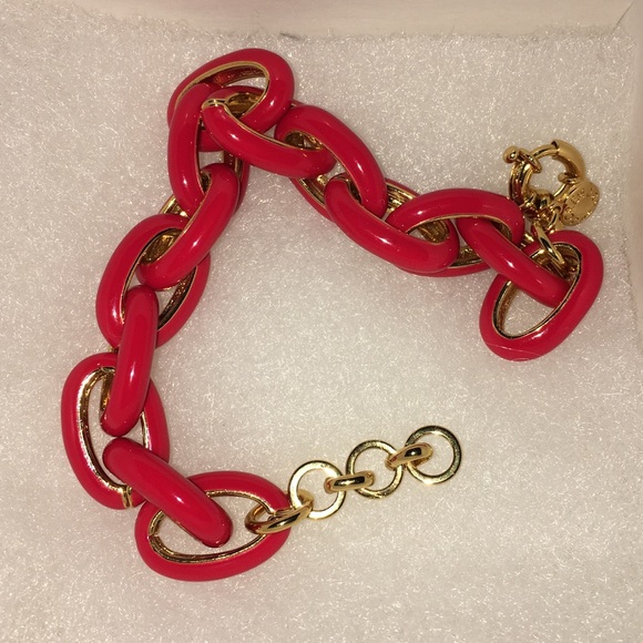 J. Crew Enamel Bracelet Red NWOT Fits Most Wrists - Picture 1 of 3